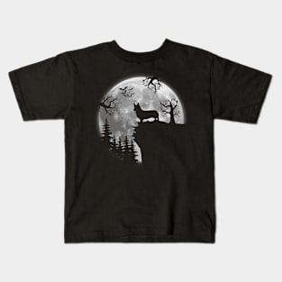 Corgi And Halloween Moon Kids T-Shirt